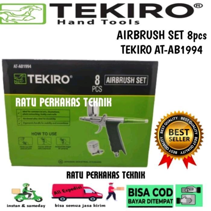 Tekiro Air Brush Set 8 Pcs 0.3 Mm / Airbrush Kit Paint Spray Gun Spet Pen Lukis Mural Grafiti