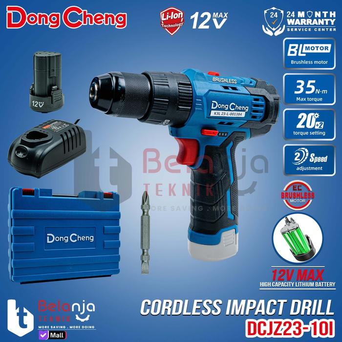 Krisbow Tools - Dongcheng Bor Tembok Dcjz23-10I Ek Baterai Cordless Impact Drill