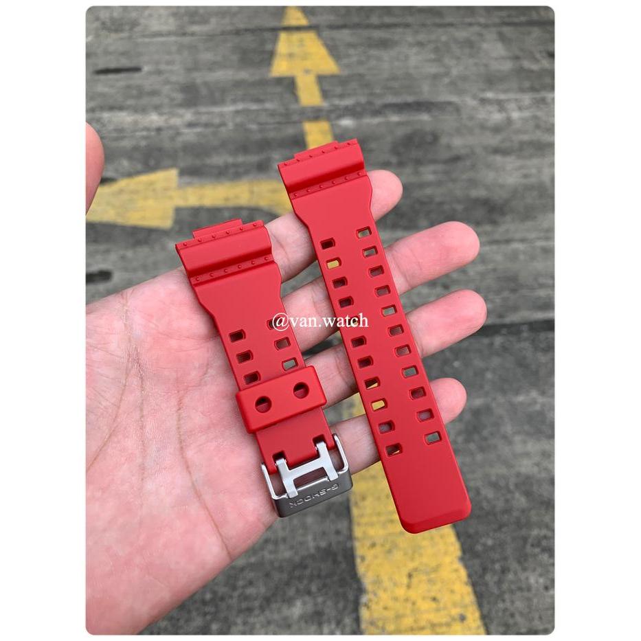 Ready Band Strap CASIO GSHOCK GDF 100-4 GDF 100 Series MERAH ORIGINAL Buckle Silver