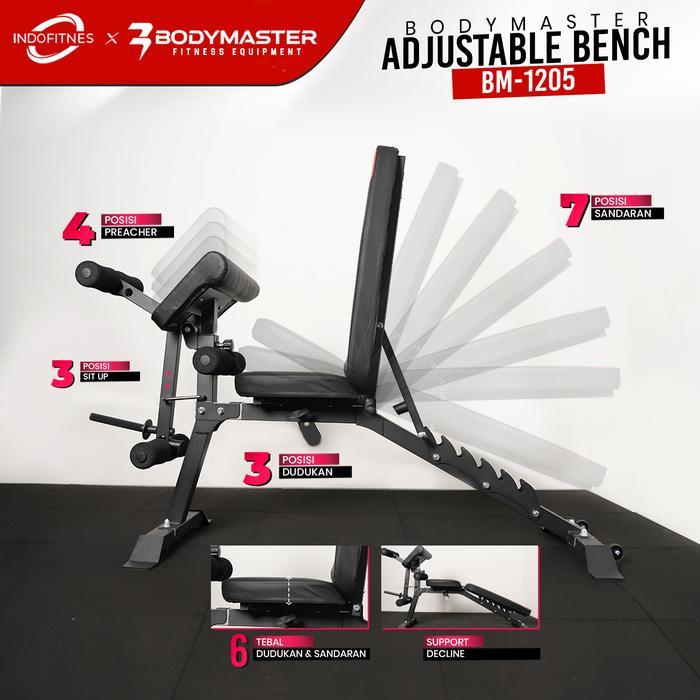 Bodymaster Adjustable Bench Bm-1205He - Gym Bench Bangku Kursi Sit Up Gym Fitness Multifungsi Leg