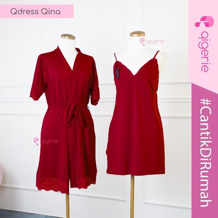 Set Kimono dan Dress Lingerie - Bahan Spandex Sutra Tebal dan Lembut - Ukuran Satu untuk Lingkar