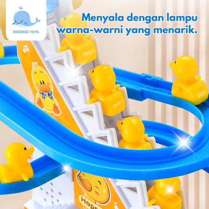 Mainan Anak Track Bebek Naik Tangga Music - Mainan Interaktif Seluncur Bebek Naik Tangga - Duck