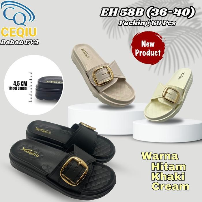 TERMURAH SANDAL WANITA DEWASA, SANDAL FASHION CEQIU EH 58B SANDAL FASHION UK 36-40 PROMO