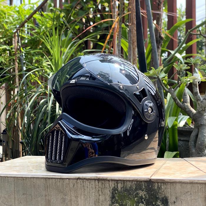 Helm Cakil Klasik Js Steady Sni Original Kaca Pilot Retro