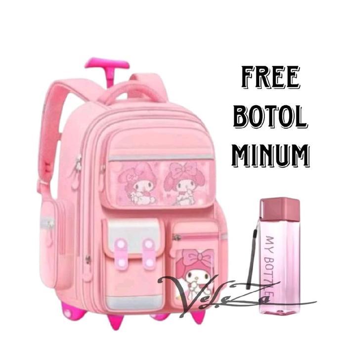 Tas ransel troli anak melody tas sekolah anak perempuan TK SD kapasitas besar tas troli tas anak