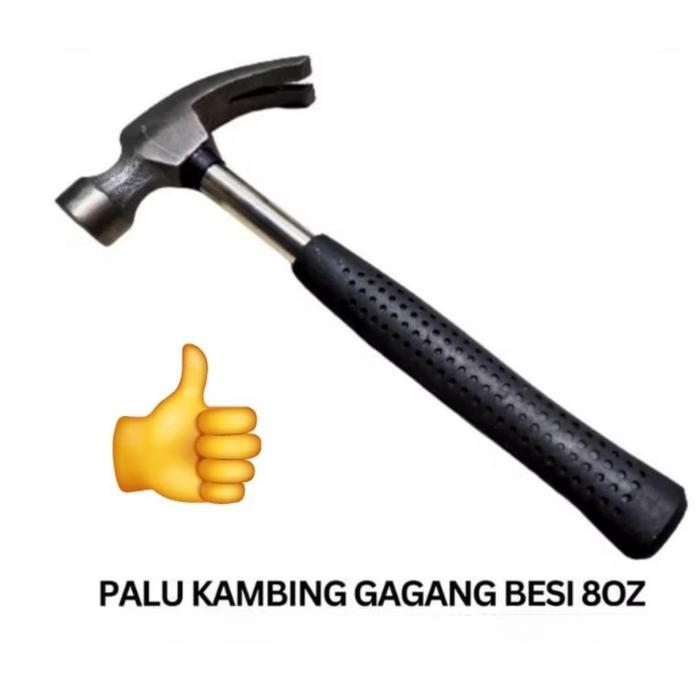 PALU KAMBING GAGANG BESI KARET 8 OZ CLAW HAMMER MARTIL CABUT PAKU CLAW HAMMER