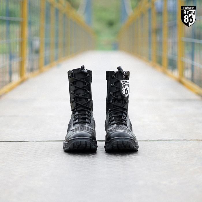 ARMY86 Sepatu PDL TNI POLRI SATPAM MODEL RAIDERS Boots pria outdoors Karet