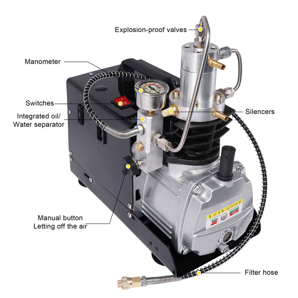 TUXING TXES021 300Bar PCP Air Compressor Electric 4500Psi High Pressure Compressor for PCP Rifle
