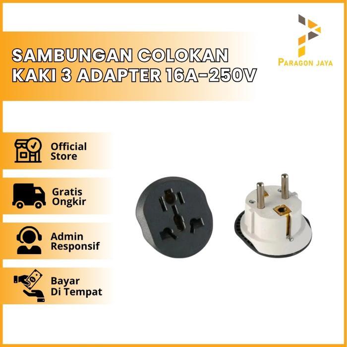 Over Steker Universal / Sambungan Colokan Kaki 3 Adapter 16A -250V