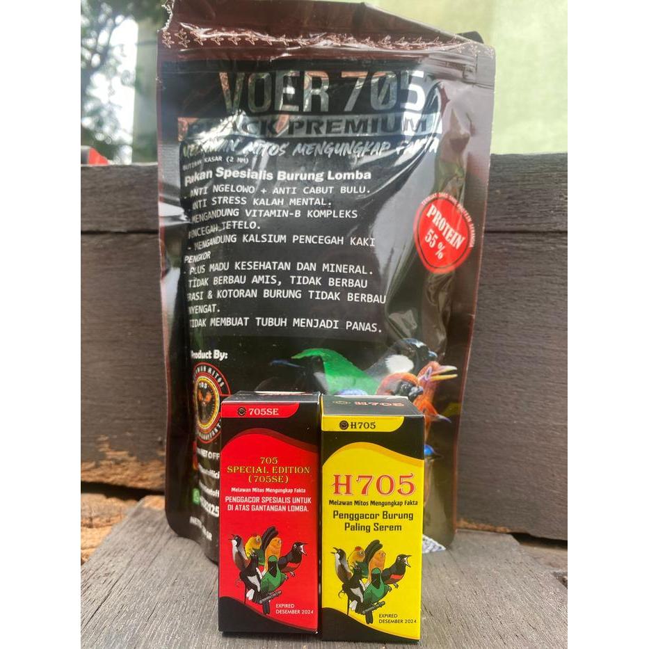 BUNDLING H705 705 Paket Bundling Voer Burung H705 dan 705 SE dengan Bonus Voer Black New Size H705 +
