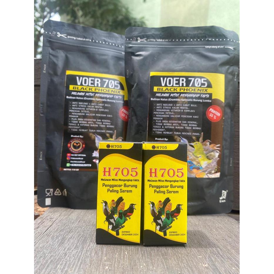 BUNDLING H705 FREE Paket Bundling Dua Voer Burung H705 dengan Bonus Dua Voer Black Phoenix H705, FRE