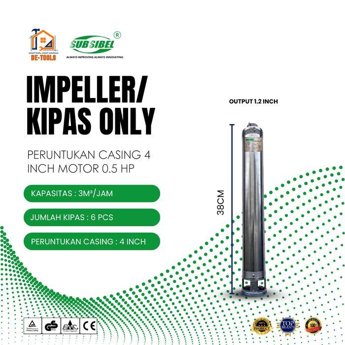 Impeller/Kipas Only Pompa Air Submersible 4 Inch 0.5HP Output 1.2 Inch 3M/Jam
