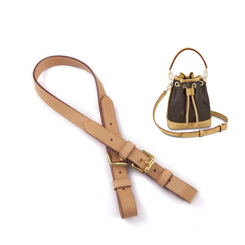 Adjustable Real Vachetta Leather Strap for LV Bucket Bag Noe BB Replacement Leather Straps Handbag