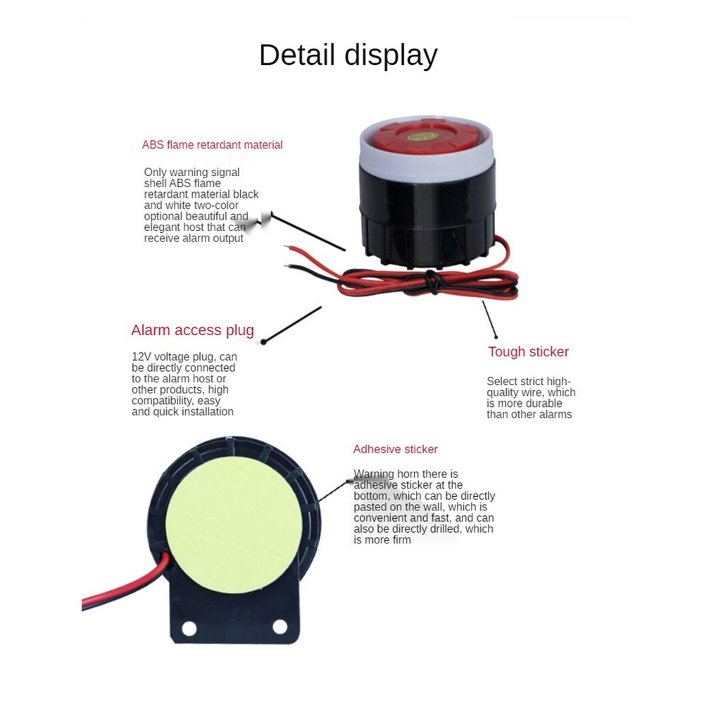 220v Buzzer Alarm Tweeter Anti-theft Alarm Piezoelectric Siren Waterproof