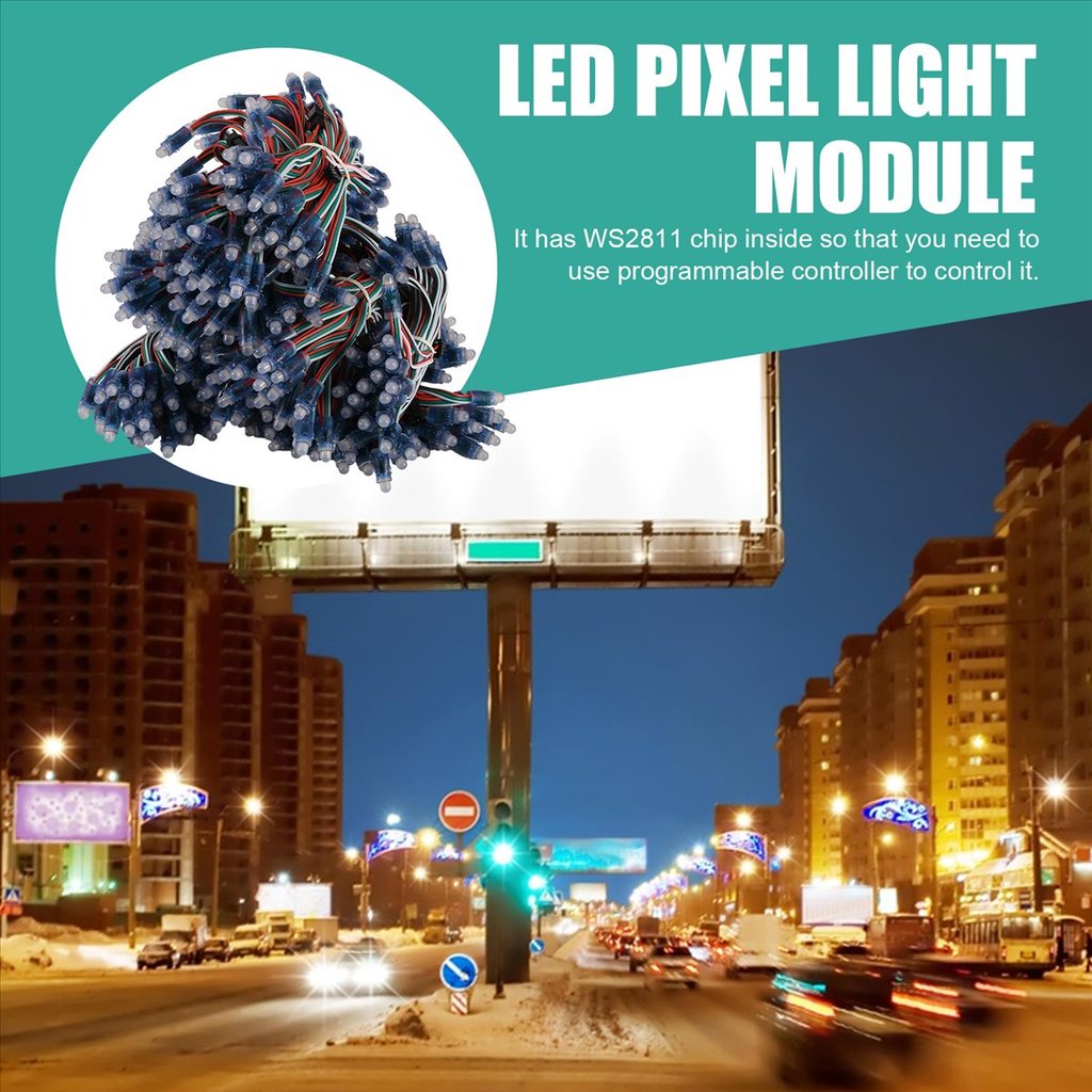 T64C 500Pcs 12mm WS2811 Full Color LED Pixel Light Module DC5V IP68 Waterproof RGB 2811 1903 IC