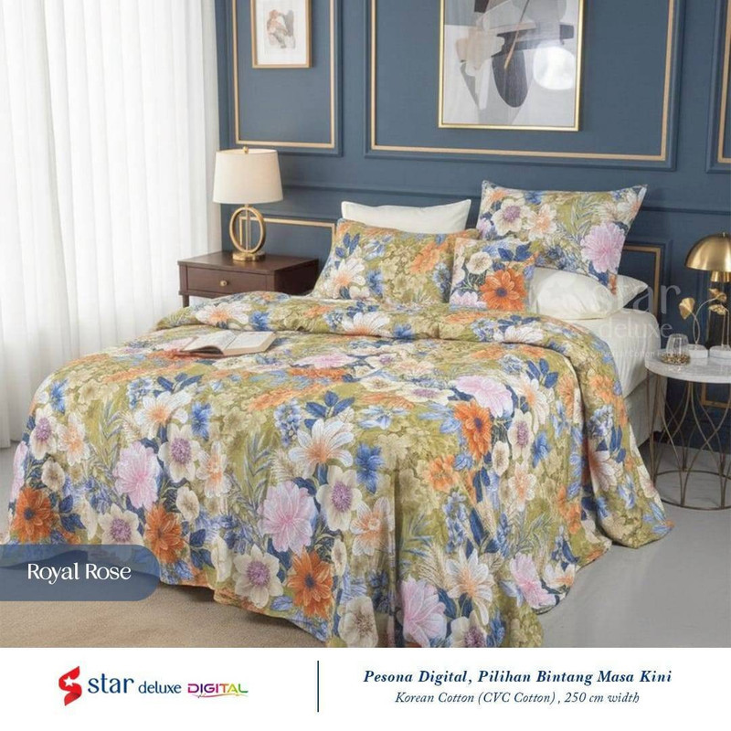 Sprei Set Premium Katun STAR3D Motif Royal Rose