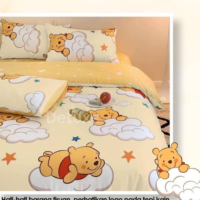 Sprei Set Motif Pooh Cloud Sprei Set Aesthetic Katun Cvc Premium Star Esra Beverly Motif Daun Leaf