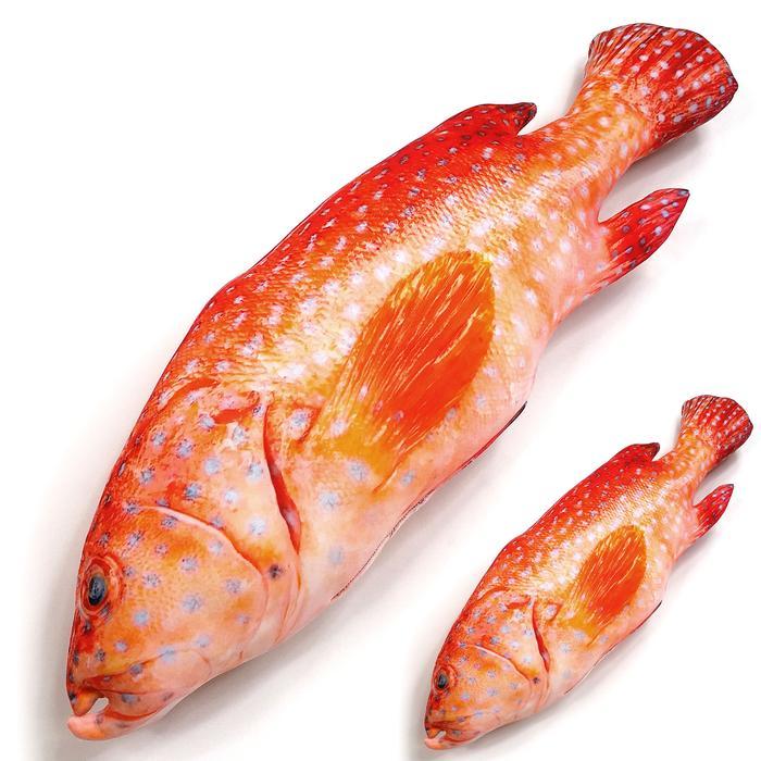 Boneka Ikan Kerapu Merah Jumbo Besar Panjang 94 cm untuk Hiasan dan Mainan
