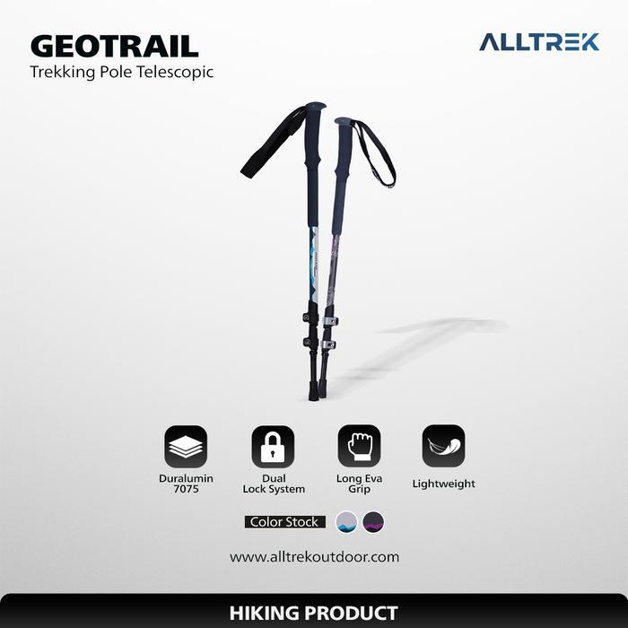 Tnf - Trekking Pole Tongkat Mendaki Geotrail Duralumin 7075 Telescopic Adjustable Anti-Slip Grip
