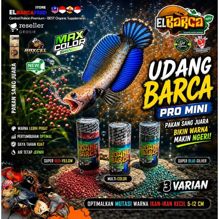 UDANG PRO MINI RED BLUE MULTI COLOR BOOSTER Menaikan Warna Ikan bawah 12 cm baby channa Glowfish