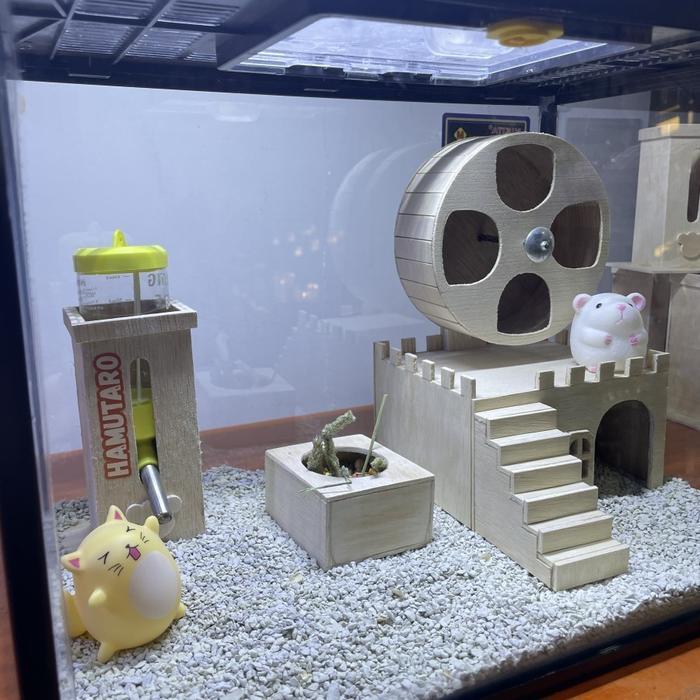 HAMUTARO PAKET LENGKAP KANDANG HAMSTER DAN HAMSTER WINTER SEPASANG