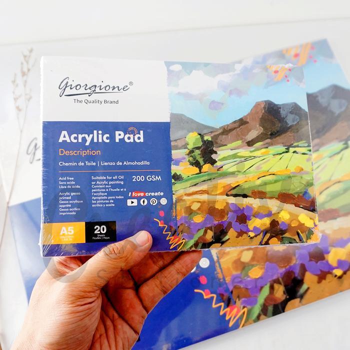 Promo Giorgione Acrylic Canvas Pad Lukis Cat A3 A4 A5 200 Gsm 20 Lembar Diskon