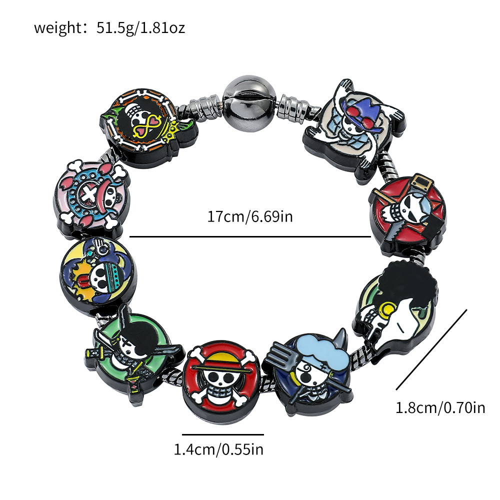 Anime Charms Bracelet Skull, DIY Pendant Bangle, Vintage Bracelet