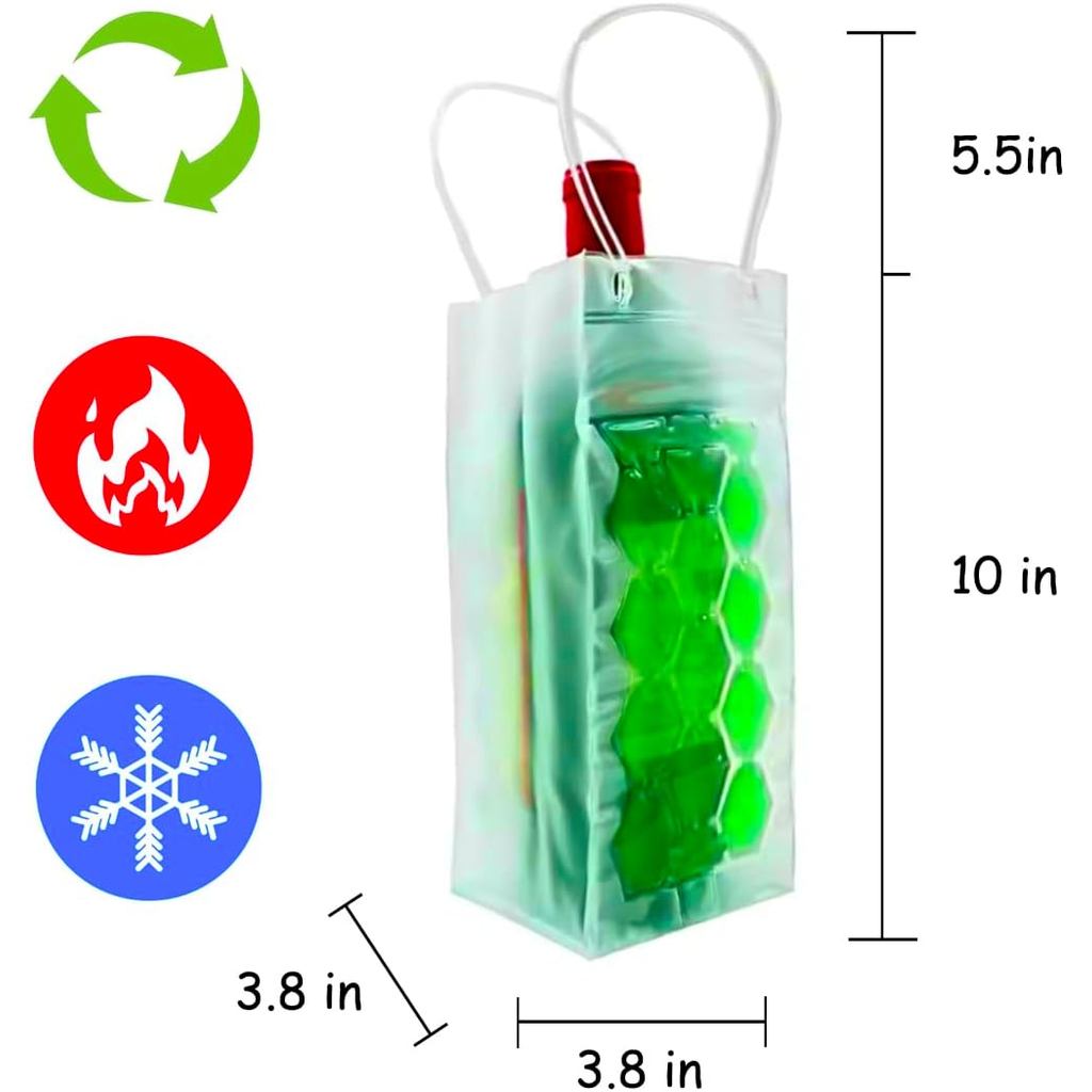 Ice Wine Chiller Cooling Gel Clear Freezer Bag for Wine Bottle Chiller Cooler for Red White
