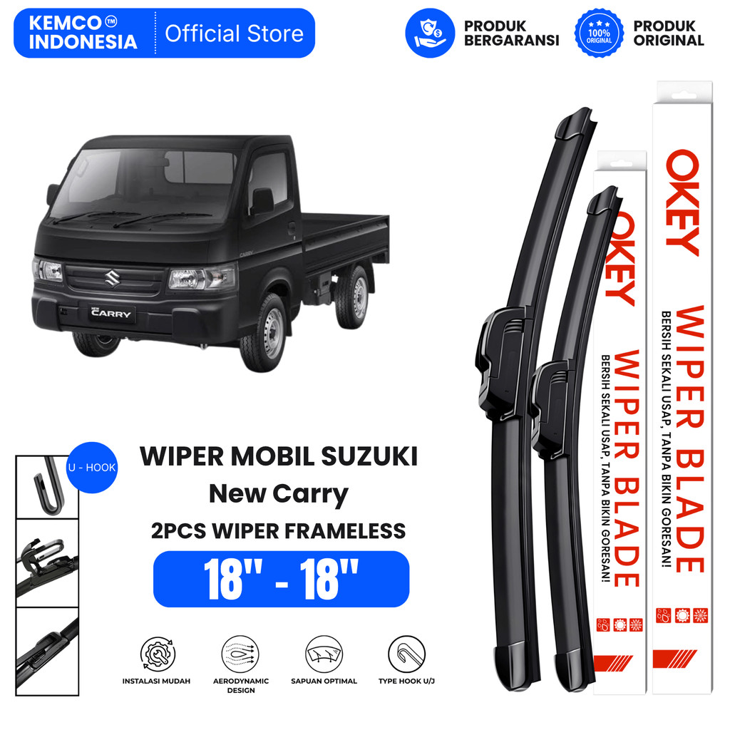 Wiper Suzuki New Carry Frameless Kaca Depan Mobil