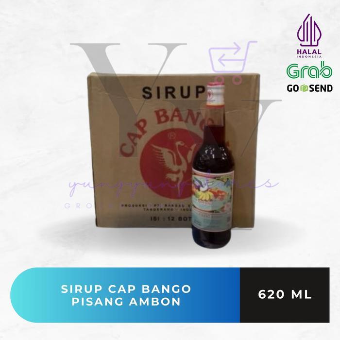 1 Dus Isi 12 Botol Sirup Cap Bangau / Bango Pisang Ambon Merah 620 ml