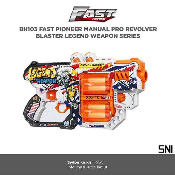 Pistol Mainan Peluru Busa Revolver Putar - 12 Peluru