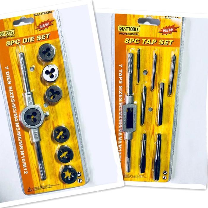 Krisbow Tools - Hand Tap Die Set Snei Thread Repair Handtap Senai Ulir Drat M3-M12