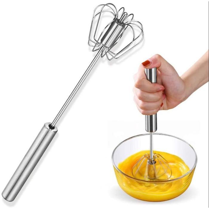 TERBATAS HAND MIXER MANUAL PENGOCOK TELUR STAINLESS STEEL BLENDER KOCOKAN PUTAR DORONG TANGAN