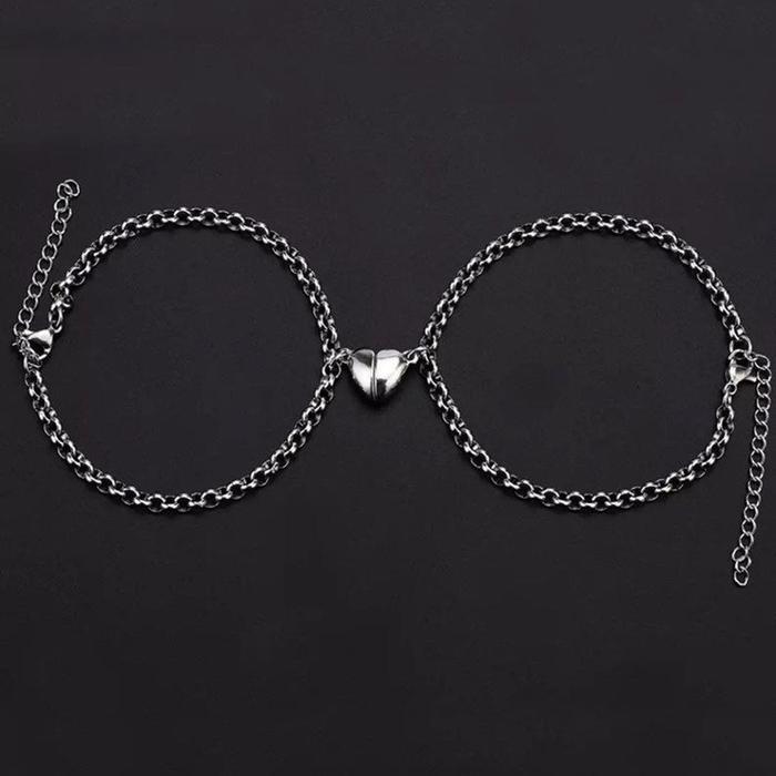 Gelang Couple Pria Wanita Magnet Rantai Love Happy Brecelet Fashion Tbk