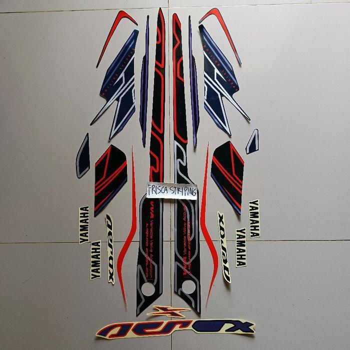 striping stiker aerox xiber hitam biru