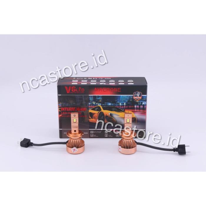 Lampu Led V6 Macrone Headlight H7 6000K