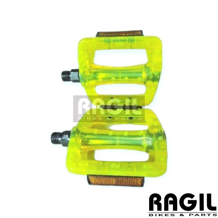 Pedal Sepeda Pedo Merah Hijau Ungu Hitam Biru Putih Transparan Bening As Besar Fixie Mtb Seli Lipat