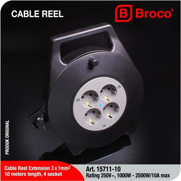 Kabel Rol 10 Meter dengan Lampu Indikator, Kabel 3x1mm, Rating 250V, Maks 2300W