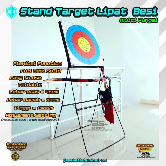 Stand Target Lipat Besi Solid Olah Raga Panahan Multifungsi