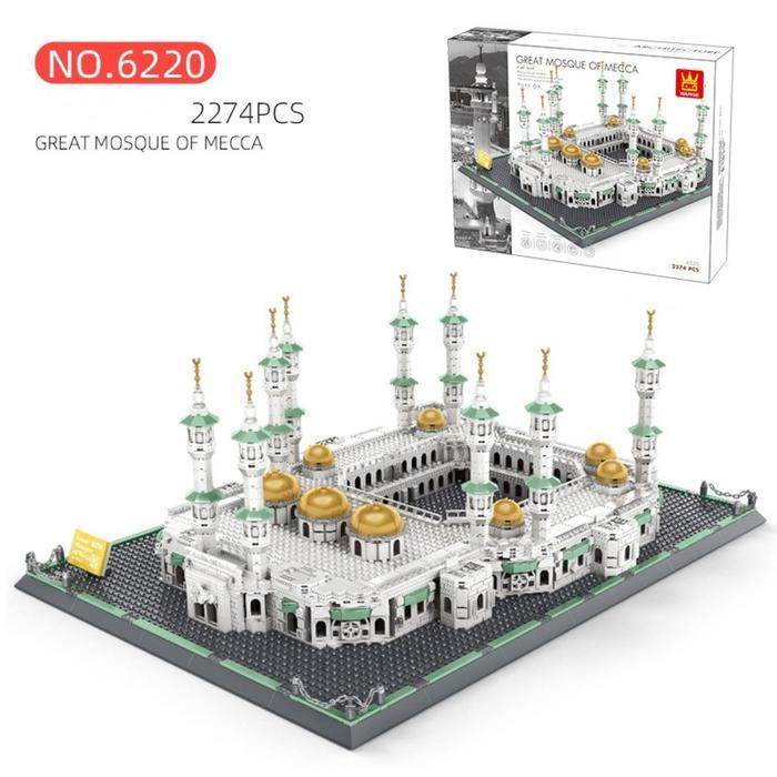 Masjid Al Nabawi Madinah Blocks Masjid Ai-Haram Building Klasik Model Mekah Kabah Diy Mainan Bricks