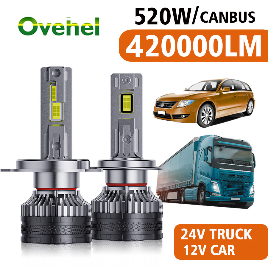 OVEHELH4 H11 LED H7 Headlight 220000LM 520W High Power H1 H8 H9 HB4