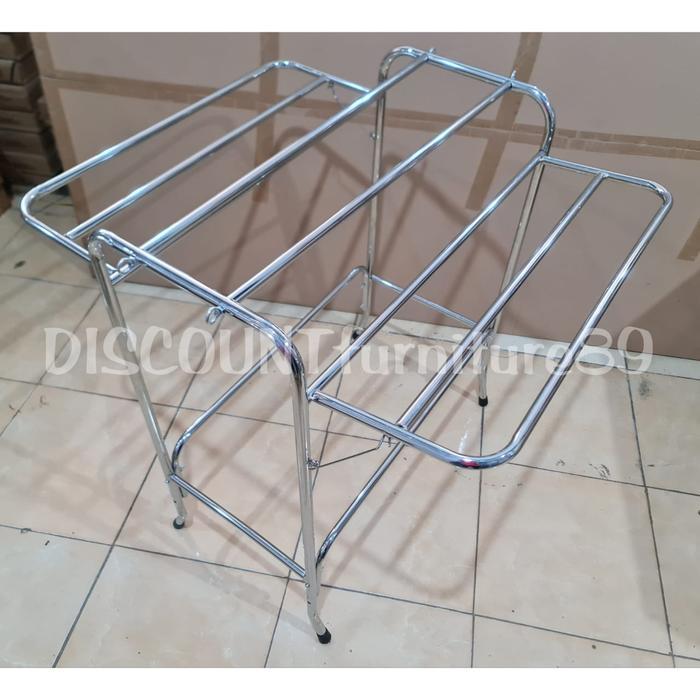 Jemuran Handuk Jumbo Sayap Nickel Chrome Stainless Rak Jemuran Handuk