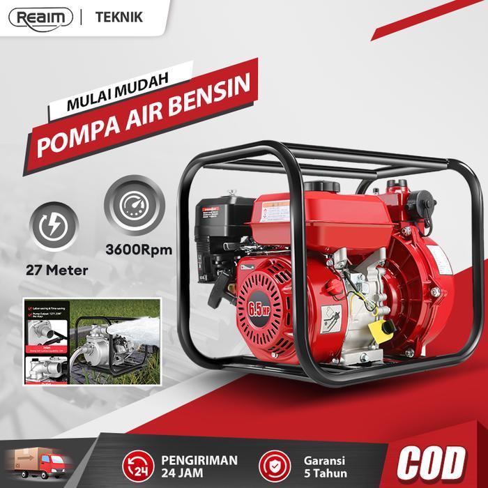 Reaim Mesin Pompa Air Bensin 1/2/3 Inch Outdoors Pompa Irigasi Sedot Pompa air mesin bensin tugas