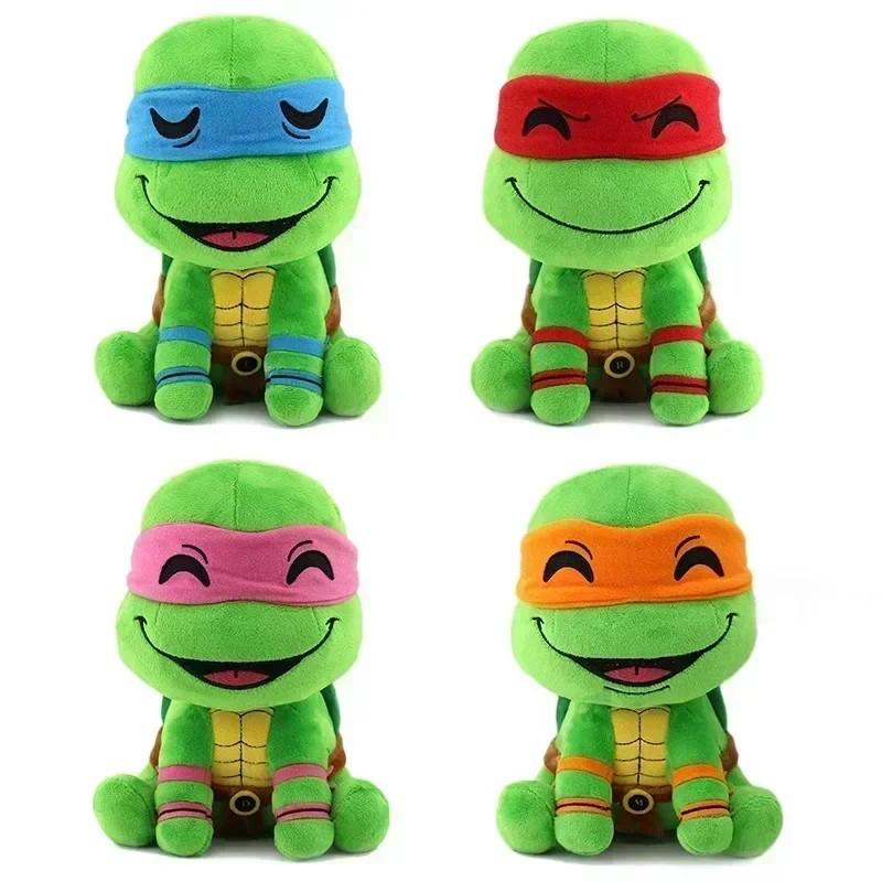Anime TMNT Plush Toy Ninja Turtles Q Version Sitting Posture Leonardo Da Vinci Raphaelaction Room