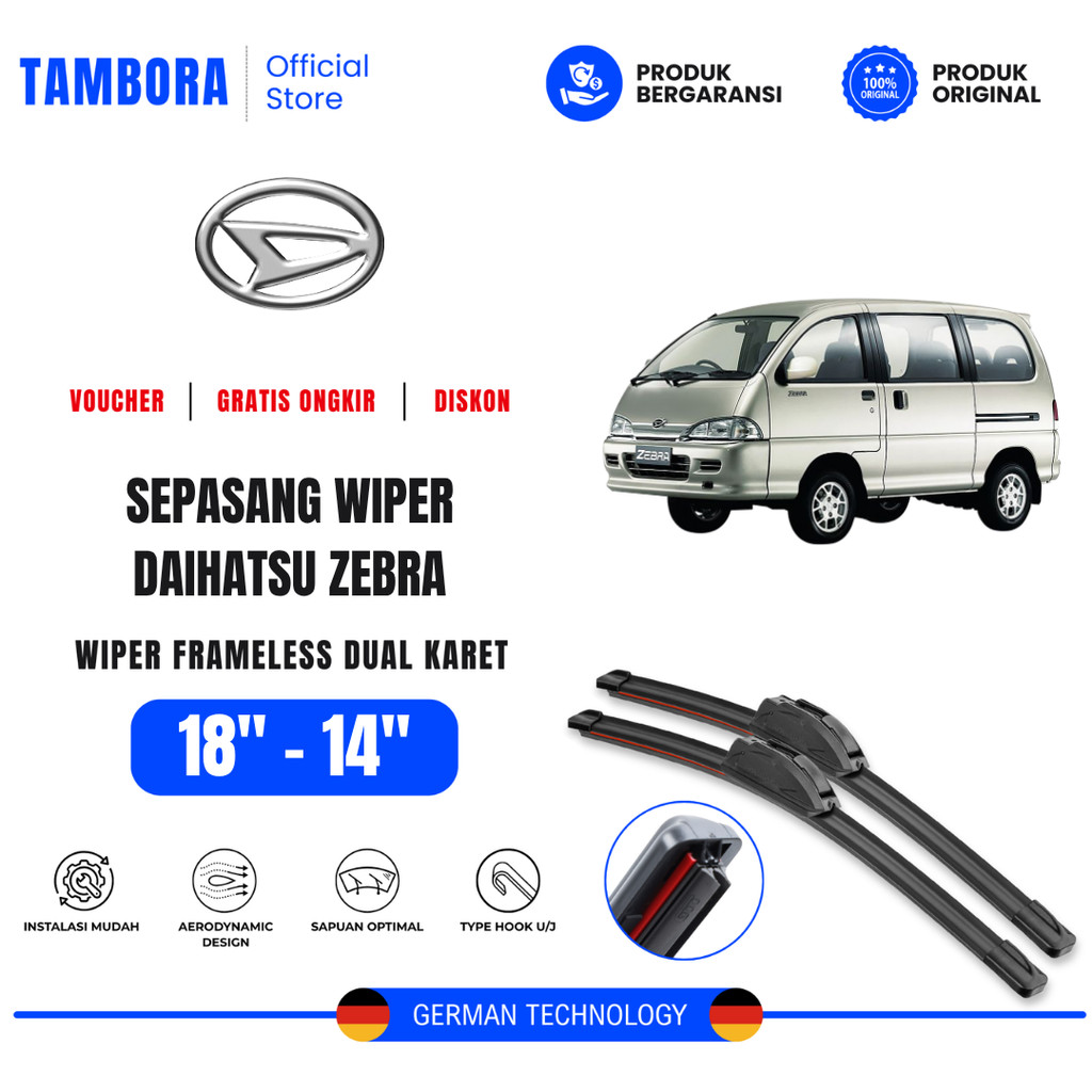 Wiper Daihatsu Zebra Dual Kaca Depan Mobil