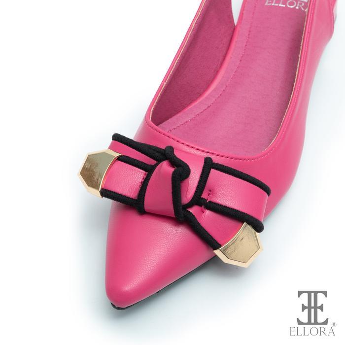 Ellora El-6675 Sepatu Wanita Hak Chunky Heels 3Cm Slingback Pansus Tali Belakang Sport Pita