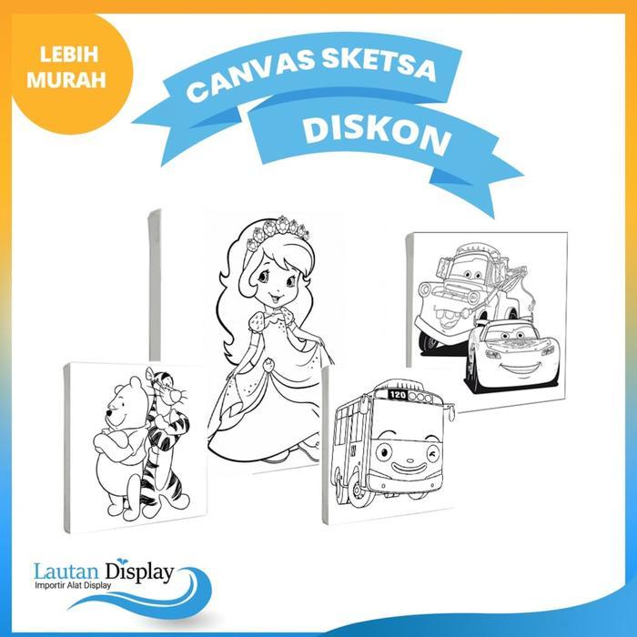 Kanvas Lukis Sketsa Aestetik, Sketsa Lukis Pemandangan, Lukisan Kartun, Kanvas Lukis Mewarnai,