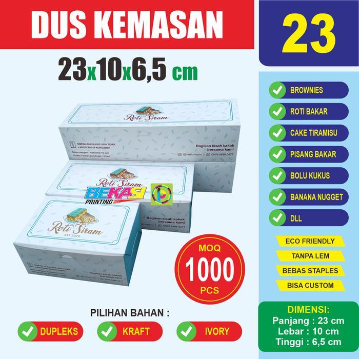 23x10x6.5 cm Dus Kemasan Roti Box Brownies Bolu Gulung Kue Pukis