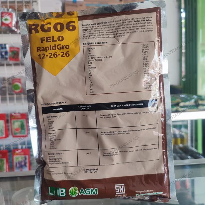 FELO RG 06 RapidGro (12-26-26) Pupuk lengkap NPK 500gram