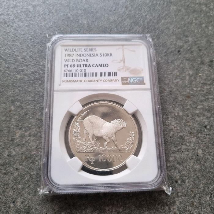 Koin Silver Indonesia Babirusa NGC PF69 PROOF
